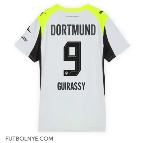 Camiseta Borussia Dortmund Serhou Guirassy #9 Visitante Equipación para mujer 2025-26 manga corta